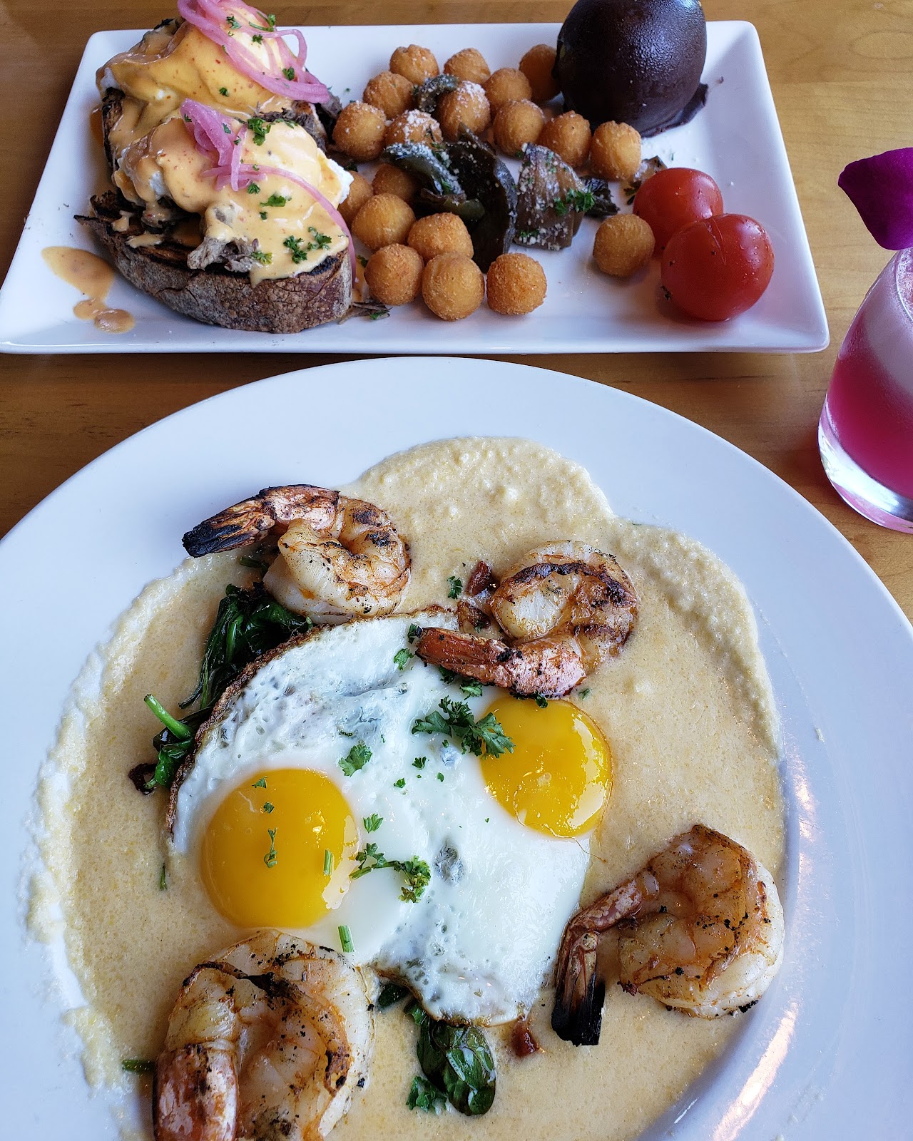 Brunch plates on a table